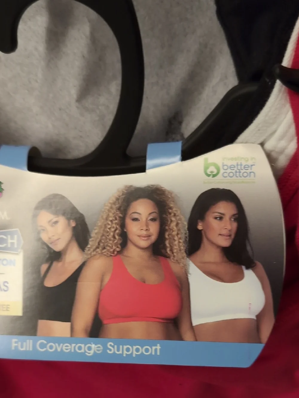 Fruit of the Loom Women's size 38 Tank Style Cotton Sports Bra, 3-Pack - Picture 3 of 3